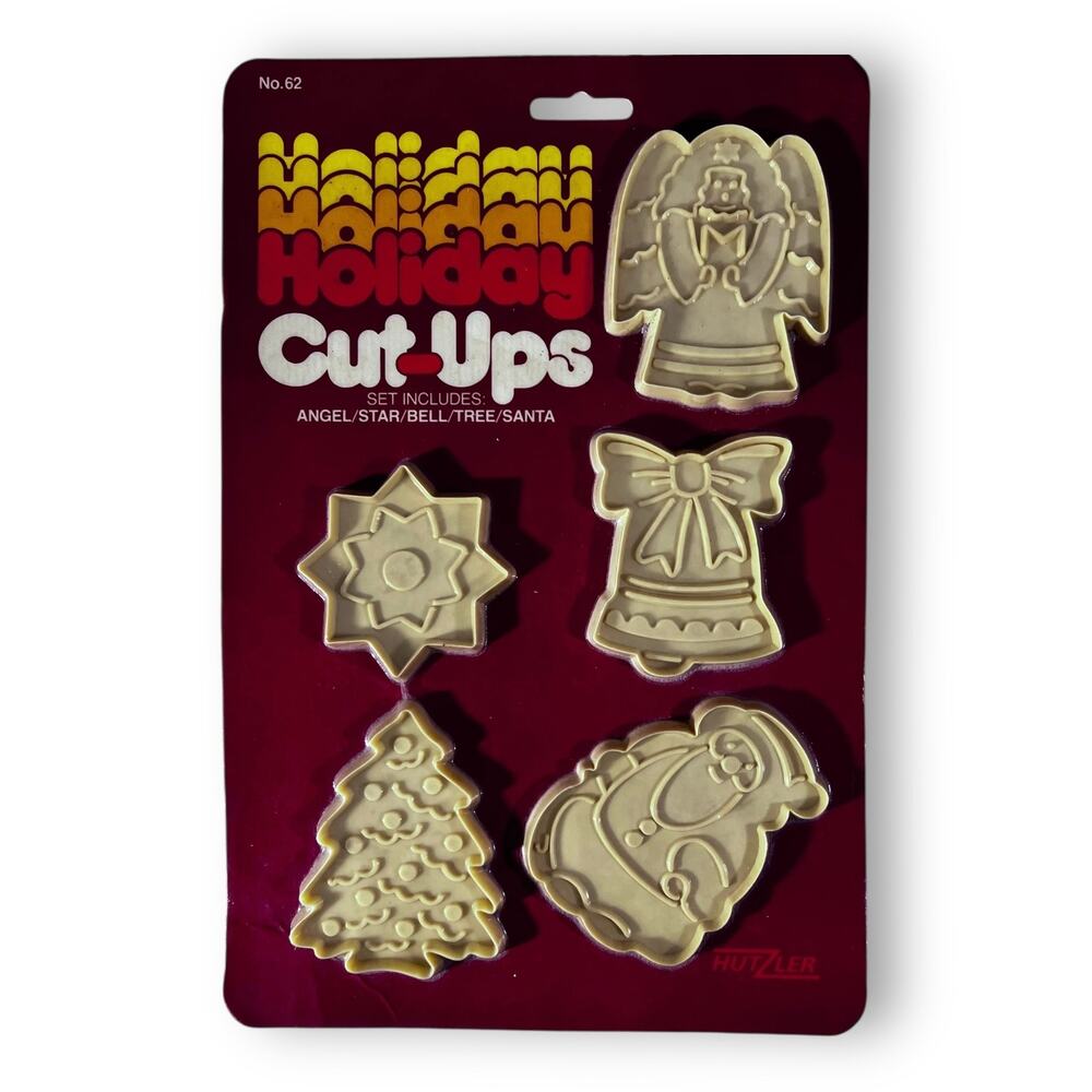 Hutzler Vintage Holiday Cookie Cutter Set NOS Angel Santa Tree Bell Star USA